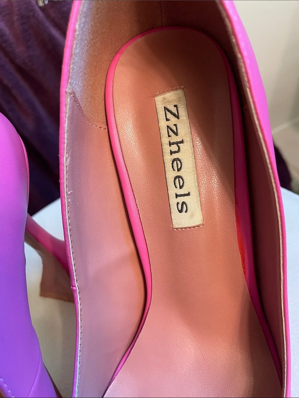 Zzheels Women's Triangle Heel Pumps Pointed Toe w Crystal Bling Hot 🔥 Hot SZ 8